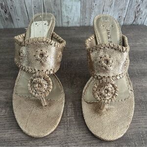 Jack Rogers Gold Maggie Kitten Heels 8.5